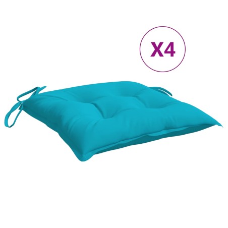 vidaXL Cuscini per Sedia 4 pz Turchese 40x40x7 cm Tessuto