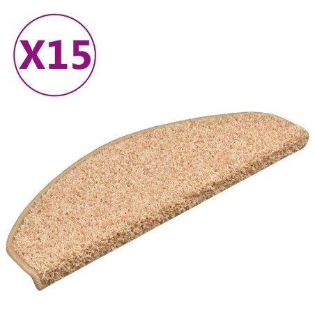 vidaXL Tappetini per Scale 15 pz Oro 65x21x4 cm