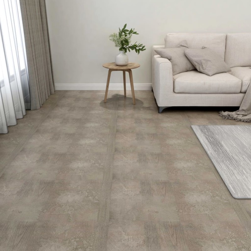 vidaXL Listoni per Pavimenti Autoadesivi 55 pz in PVC 5,11 m² Grigi