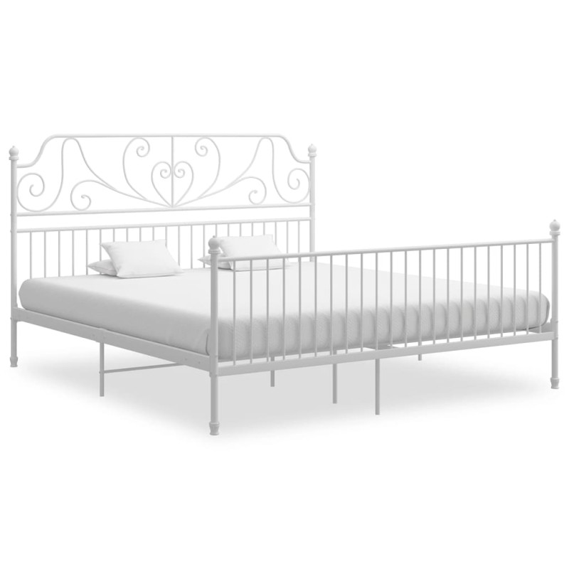 vidaXL Giroletto Bianco in Metallo 180x200 cm vidaXL Giroletto Bianco in Metallo 180x200 cm