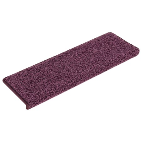 vidaXL Tappetini per Scale 15 pz 65x21x4 cm Viola Scuro