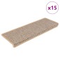vidaXL Tappeti Adesivi Scale Aspetto Sisal 15pz 65x21x4cm Beige Chiaro vidaXL Tappeti Adesivi Scale Aspetto Sisal 15pz 65x21x4cm Beige Chiaro