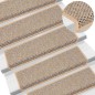 vidaXL Tappeti Adesivi Scale Aspetto Sisal 15pz 65x21x4cm Beige Chiaro vidaXL Tappeti Adesivi Scale Aspetto Sisal 15pz 65x21x4cm Beige Chiaro