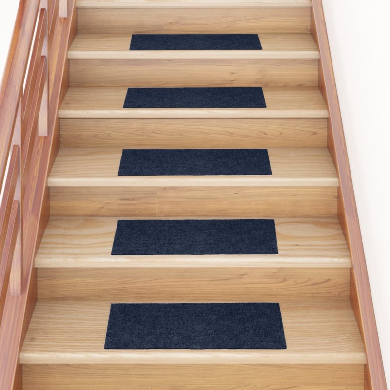 vidaXL Tappeti Adesivi Rettangolari per Scale 15 pz 60x25 cm Blu