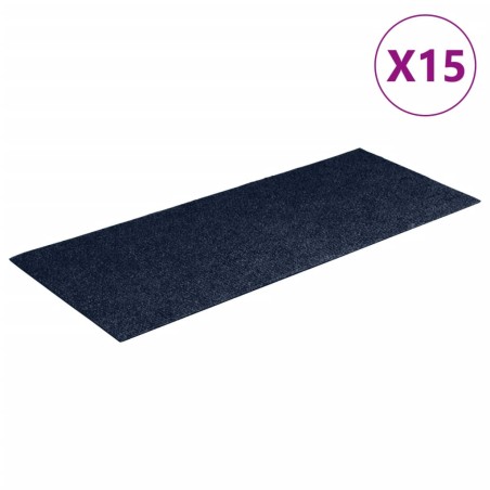 vidaXL Tappeti Adesivi Rettangolari per Scale 15 pz 60x25 cm Blu