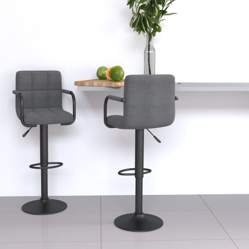 vidaXL Sgabelli da Bar 2 pz Grigio Chiaro in Tessuto vidaXL Sgabelli da Bar 2 pz Grigio Chiaro in Tessuto