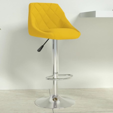 vidaXL Sgabello da Bar Giallo Senape in Velluto