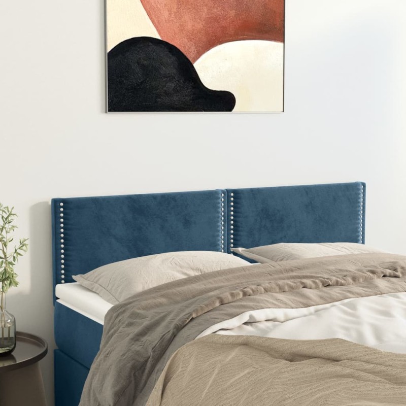 vidaXL Testiere 2 pz Blu Scuro 72x5x78/88 cm in Velluto vidaXL Testiere 2 pz Blu Scuro 72x5x78/88 cm in Velluto