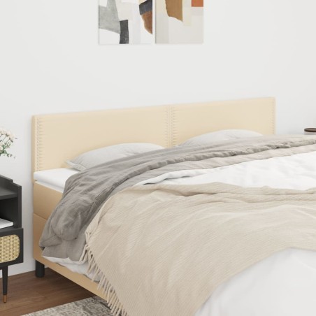vidaXL Testiera 2 pz Crema 80x5x78/88 cm in Tessuto