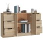 Credenze 3 pz Rovere Sonoma in Legno Multistrato Credenze 3 pz Rovere Sonoma in Legno Multistrato