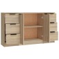 Credenze 3 pz Rovere Sonoma in Legno Multistrato Credenze 3 pz Rovere Sonoma in Legno Multistrato