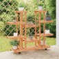 vidaXL Portafiori con Ruote 110x25x115 cm in Legno Massello di Abete vidaXL Portafiori con Ruote 110x25x115 cm in Legno Massello di Abete