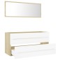vidaXL Set Mobili Bagno 2 pz Bianco e Rovere Sonoma Legno Multistrato vidaXL Set Mobili Bagno 2 pz Bianco e Rovere Sonoma Legno Multistrato