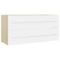 vidaXL Set Mobili Bagno 2 pz Bianco e Rovere Sonoma Legno Multistrato vidaXL Set Mobili Bagno 2 pz Bianco e Rovere Sonoma Legno Multistrato