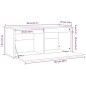 Pensile Grigio 80x30x35 cm in Legno Massello di Pino Pensile Grigio 80x30x35 cm in Legno Massello di Pino