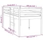 vidaXL Letto a Soppalco 75x190 cm in Legno Massello di Pino vidaXL Letto a Soppalco 75x190 cm in Legno Massello di Pino