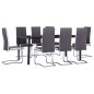 vidaXL Set Sala da Pranzo 9 pz in Similpelle Grigio vidaXL Set Sala da Pranzo 9 pz in Similpelle Grigio