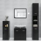 vidaXL Set Mobili da Bagno 3 pz Nero in Truciolato vidaXL Set Mobili da Bagno 3 pz Nero in Truciolato