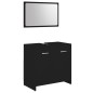 vidaXL Set Mobili da Bagno 3 pz Nero in Truciolato vidaXL Set Mobili da Bagno 3 pz Nero in Truciolato