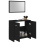 vidaXL Set Mobili da Bagno 3 pz Nero in Truciolato vidaXL Set Mobili da Bagno 3 pz Nero in Truciolato
