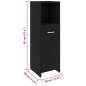 vidaXL Set Mobili da Bagno 3 pz Nero in Truciolato vidaXL Set Mobili da Bagno 3 pz Nero in Truciolato