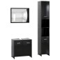 vidaXL Set Mobili da Bagno 3 pz Nero in Truciolato vidaXL Set Mobili da Bagno 3 pz Nero in Truciolato