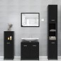 vidaXL Set Mobili da Bagno 3 pz Nero in Truciolato vidaXL Set Mobili da Bagno 3 pz Nero in Truciolato