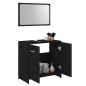 vidaXL Set Mobili da Bagno 3 pz Nero in Truciolato vidaXL Set Mobili da Bagno 3 pz Nero in Truciolato