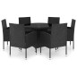 vidaXL Set da Pranzo da Giardino 7 pz in Polyrattan Nero vidaXL Set da Pranzo da Giardino 7 pz in Polyrattan Nero