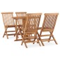 vidaXL Set da Pranzo da Giardino 5 pz Pieghevole in Massello di Teak