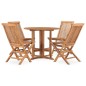 vidaXL Set da Pranzo da Giardino 5 pz Pieghevole in Massello di Teak