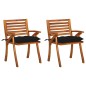 vidaXL Sedie da Pranzo da Giardino con Cuscini 2 pz Massello di Acacia vidaXL Sedie da Pranzo da Giardino con Cuscini 2 pz Massello di Acacia