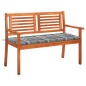 vidaXL Panchina da Giardino 2 Posti e Cuscino 120cm Massello Eucalipto vidaXL Panchina da Giardino 2 Posti e Cuscino 120cm Massello Eucalipto