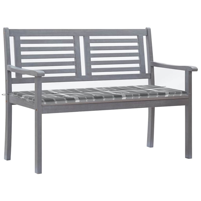 vidaXL Panca da Giardino 2 Posti con Cuscino 120cm Grigia in Eucalipto vidaXL Panca da Giardino 2 Posti con Cuscino 120cm Grigia in Eucalipto