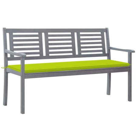 vidaXL Panca da Giardino 3 Posti con Cuscino 150cm Grigia in Eucalipto