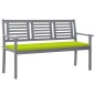 vidaXL Panca da Giardino 3 Posti con Cuscino 150cm Grigia in Eucalipto vidaXL Panca da Giardino 3 Posti con Cuscino 150cm Grigia in Eucalipto
