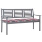 vidaXL Panca da Giardino 3 Posti con Cuscino 150cm Grigia in Eucalipto vidaXL Panca da Giardino 3 Posti con Cuscino 150cm Grigia in Eucalipto