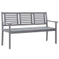 vidaXL Panca da Giardino 3 Posti con Cuscino 150cm Grigia in Eucalipto vidaXL Panca da Giardino 3 Posti con Cuscino 150cm Grigia in Eucalipto