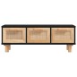 Tavolino Nero 80x40x30 cm Legno Multistrato e Massello di Pino Tavolino Nero 80x40x30 cm Legno Multistrato e Massello di Pino