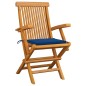 vidaXL Sedie da Giardino con Cuscini Blu Reale 2pz Legno Massello Teak vidaXL Sedie da Giardino con Cuscini Blu Reale 2pz Legno Massello Teak
