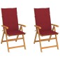vidaXL Sedie da Giardino 2 pz con Cuscini Rosso Vino Massello di Teak vidaXL Sedie da Giardino 2 pz con Cuscini Rosso Vino Massello di Teak