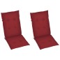 vidaXL Sedie da Giardino 2 pz con Cuscini Rosso Vino Massello di Teak vidaXL Sedie da Giardino 2 pz con Cuscini Rosso Vino Massello di Teak