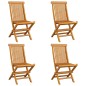 vidaXL Sedie da Giardino con Cuscini Neri 4 pz Massello di Teak vidaXL Sedie da Giardino con Cuscini Neri 4 pz Massello di Teak