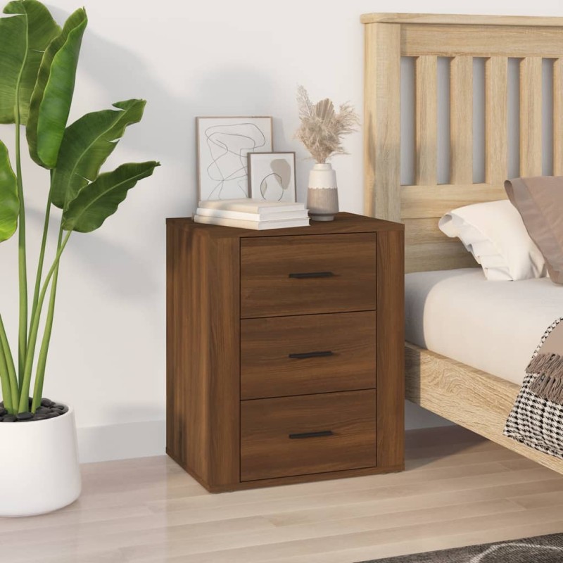 Comodino Rovere Marrone 50x36x60 cm Legno Multistrato Comodino Rovere Marrone 50x36x60 cm Legno Multistrato