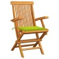 vidaXL Sedie Giardino con Cuscini Verde Chiaro 3pz Legno Massello Teak vidaXL Sedie Giardino con Cuscini Verde Chiaro 3pz Legno Massello Teak
