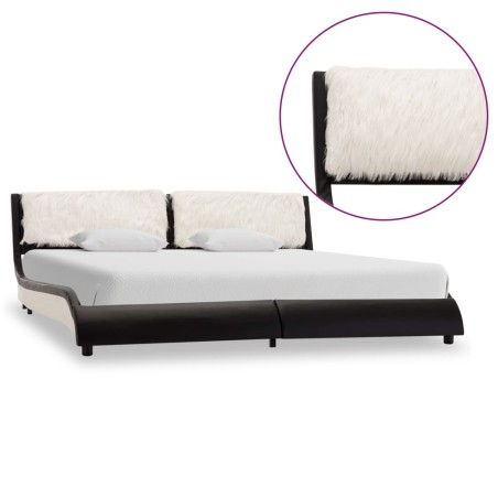 vidaXL Giroletto senza Materasso Nero e Bianco Similpelle 180x200 cm