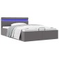 vidaXL Giroletto Contenitore Idraulico LED Grigio Similpelle 120x200cm