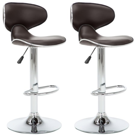 vidaXL Sgabelli da Bar 2 pz Marroni in Similpelle