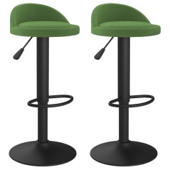 vidaXL Sgabelli da Bar 2 pz Verde Scuro in Velluto