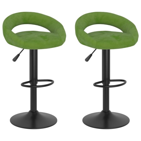 vidaXL Sgabelli da Bar 2 pz Verde Chiaro in Velluto